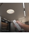 V-Tac 2x30W LED decoratieve plafondlamp - Dimbaar, 3-in-1 CCT, RF afstandsbediening, wit/grijs