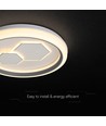 V-Tac 60W decoratieve LED plafondlamp - Dimbaar, CCT, afstandsbediening, wit/grijs