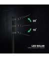 V-Tac 40W LED solcelle straatlantern - 9.6V, LiFePO4 batterij, CCT