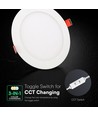 V-Tac 22W rond LED inbouwpanel - CCT, Cree chip, 6 jaar garantie
