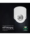 V-Tac 18W LED opbouwspot - IP44, Cree chip, 3-in-1 CCT, wit
