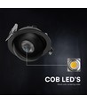 V-Tac 12W CCT LED downlight - IP44, zwart, Cree chip