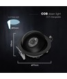 V-Tac 18W LED downlight - IP44, CCT, Cree chip, zwart