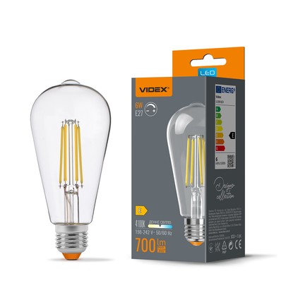 E27 6W dimbare filament LED lamp - ST64, neutraal wit