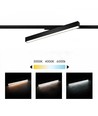 30/28/25W 1-fase LED stroomrail - 60 cm, Zwart, 1F2W