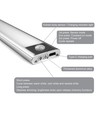 20cm 1,5W LED kastlamp met sensor - Zilver, oplaadbaar, IP20