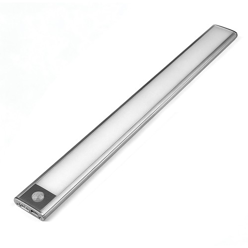 40cm 2W LED kastverlichting met sensor - Zilver, oplaadbaar, IP20