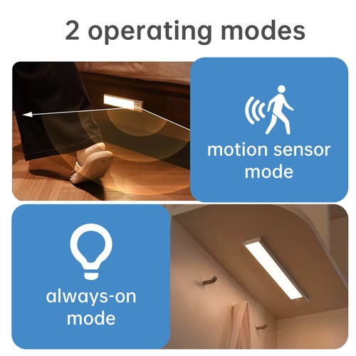 40cm 2W LED kastverlichting met sensor - Zilver, oplaadbaar, IP20
