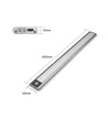 40cm 2W LED kastverlichting met sensor - Zilver, oplaadbaar, IP20