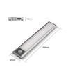 20cm 1,5W LED kastlamp met sensor - Zilver, oplaadbaar, IP20