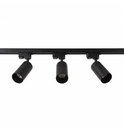 1-Fase BASIC railsysteem - 1m, Zwart, 3-Spot, GU10, zonder lichtbron