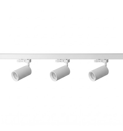 3-Fase BASIC spanningsrail set - 1m, Wit, 3-Spot, GU10, zonder lichtbron