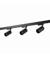 3-Fasen BASIC spanningsrail set - 1m, Zwart, 3-Spot, GU10, zonder lichtbron
