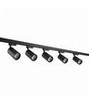 3-Fase BASIC spanningsrail set - 2m, zwart, 5-spots, GU10, zonder lichtbron