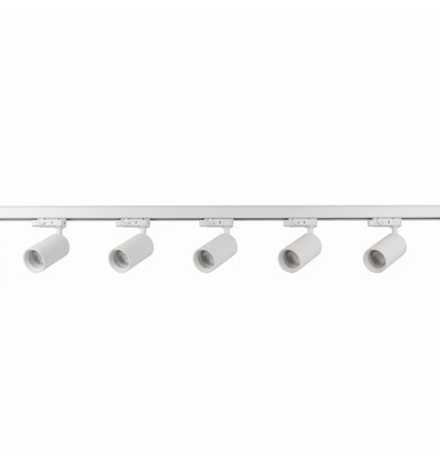3-Fasen BASIC spanningsrail set - 2m, Wit, 5-Spot, GU10, excl. lichtbron