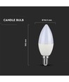 E14 4,5W LED kolfamilie lamp - C37, Samsung LED chip