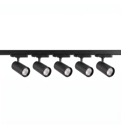 3-Fase ZoomCCT railsysteem - 2m, zwart, 5 spots, incl. lichtbron