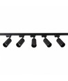 1-Fase BASIC railsysteem - 2m, zwart, 5-spots, GU10, zonder lichtbron
