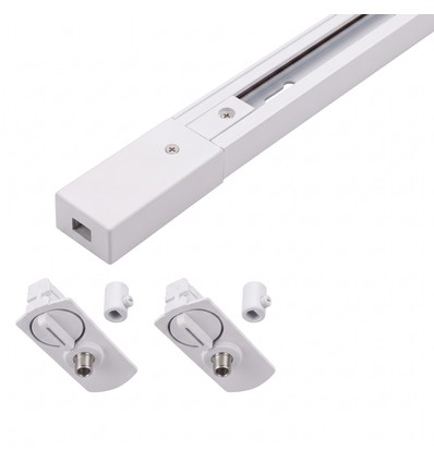1-Fase PENDEL railsysteem - 1m, wit, 2 lamphouders