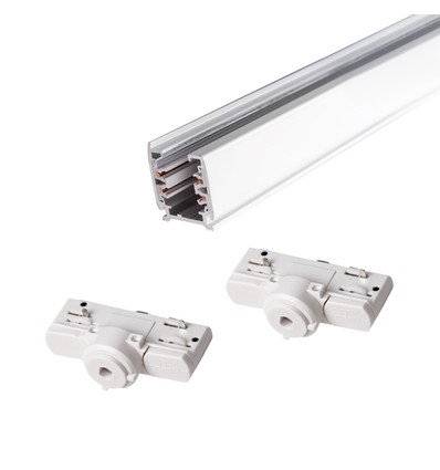 3-Fase PENDEL railsysteem - 1m, wit, 2 lamphouders