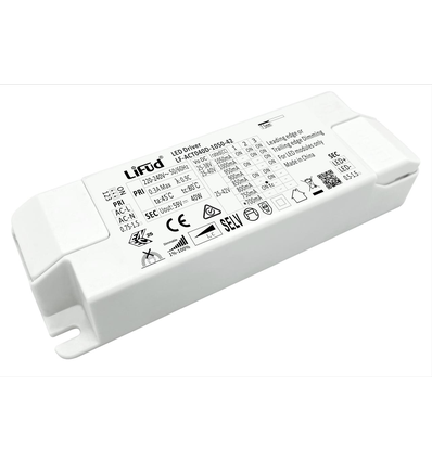Lifud 40W / 700-1050mA dimbare LED driver - 25-42V, Triac fase-afsnit, flicker-free