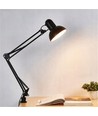 Architectenlamp Zwarte bureaulamp - 1,1 meter snoer, E27, zonder lichtbron