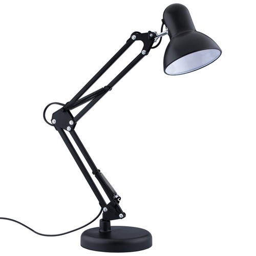 Architectenlamp Zwarte tafellamp - 1,1 meter snoer, E27 fitting, zonder lichtbron