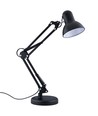 Architectenlamp Zwarte bureaulamp - 1,1 meter snoer, E27, zonder lichtbron