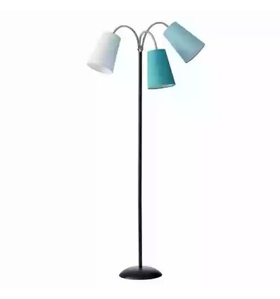 E14 Salsa vloerlamp van Nielsen Light in zwart, aqua en lichtblauw