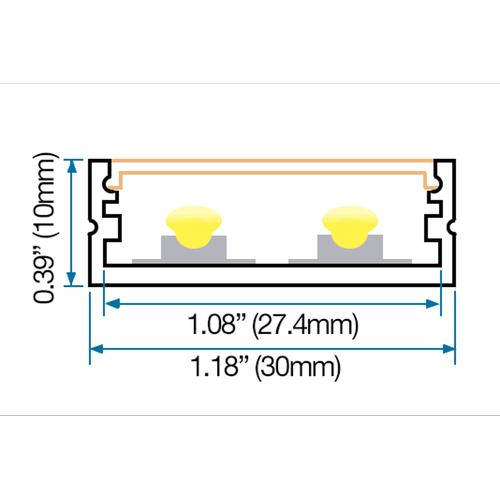 Outlet: Aluminium profiel voor akoestisch paneel, 1,2 meter lang, geleverd met mat cover