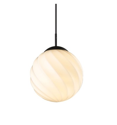 Halo Design - Twist Hanglamp Ø25cm E27 Bol Opal - zwart