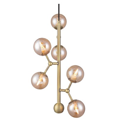 Halo Design - Atom Verticale kroonluchter Antiek Messing 6xG9