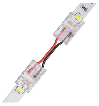 Slanke connector met kabel voor LED-strip - 10mm, enkelkleurig, IP20, 5V-24V
