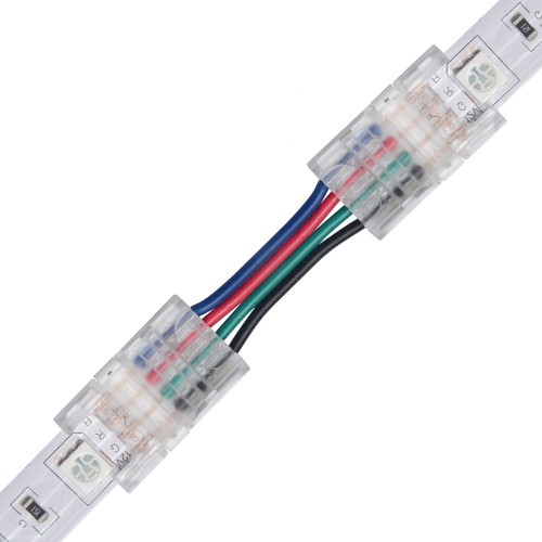 Slanke connector met kabel voor LED-strip - 10mm, RGB, IP20, 5V-24V
