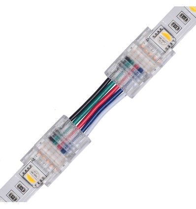Slanke connector met kabel voor LED-strip - 10mm, RGBW, IP20, 5V-24V