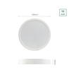 24W LED plafondlamp - Ø29cm, hoogte: 3,8cm, witte rand