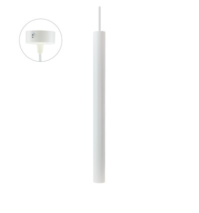Chloe Slim GU11 - Fitting 250V IP20 40x500+1m Kabel, Wit, Verstelbare Stralingshoek, Zonder Lichtbron