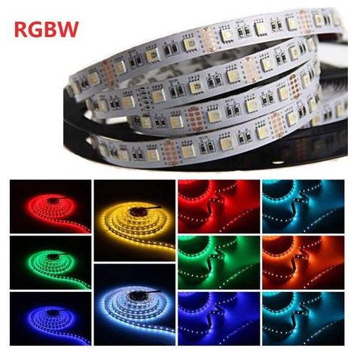 RGB+WW set: 5m LED-strip, 60 LED, 10,8w, controller en transformator