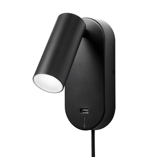 EGO LED Wandlamp met USB en Touch Dimmer, 4,5W, Nielsen Light - zwart
