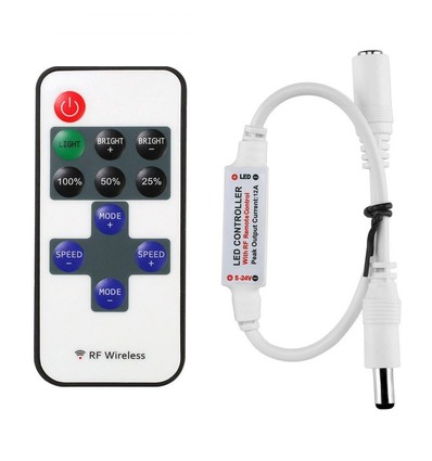 Draadloze dimmer met afstandsbediening - RF draadloos, geheugenfunctie, 12V (30W)