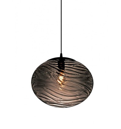 Halo Design - Handgemaakte Hanglamp Ø38, gerookt glas