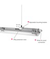120cm Limea T8 LED-armatuur, doorvoerbedraad - Voor 1x 120cm LED-buis, IP65 waterdicht