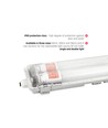 150cm Limea T8 LED-armatuur, doorbedraad - Voor 2x 150cm LED-buizen, IP65 waterdicht