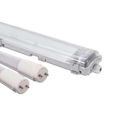 150cm armatuur + 2 st. 24W T8 LED buizen - IP65, doorgekoppeld