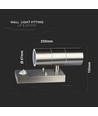 GU10 Wandlamp up/down met sensor - IP44 buiten, roestvrij staal, zonder lichtbron
