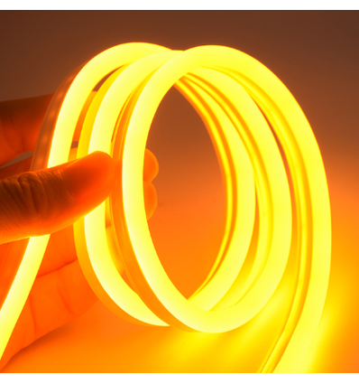 5m 8W per meter Geel 8x16 Neon Flex LED - 12V DC, IP67