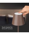 V-Tac oplaadbare tafellamp, draadloos - Corten, IP54 buiten tafellamp, touch dimbaar, model mini
