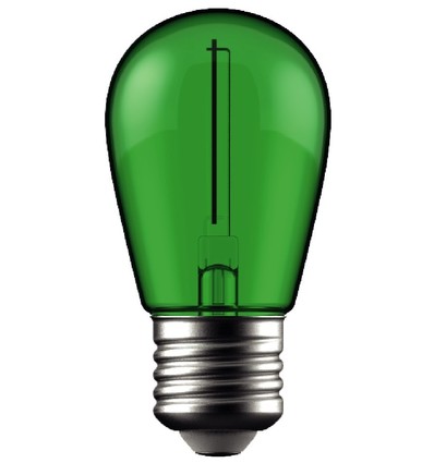 E27 1W LED kogellamp in groen met kooldraad