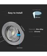 MR16 of GU10 Downlight kit - Zonder lichtbron, Chroom, Zaagmaat: Ø7,4 cm, Afmetingen: Ø8,2 cm