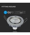 MR16 of GU10 Downlight kit - Zonder lichtbron, Chroom, Zaagmaat: Ø7,4 cm, Afmetingen: Ø8,2 cm